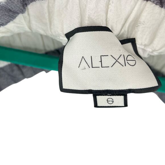 Alexis North Romper Striped Off the Shoulder Puff Sleeve White Gray Size Small - Picture 10 of 11